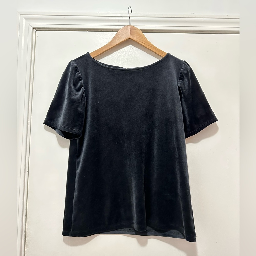 Loft Black Velvet Blouse